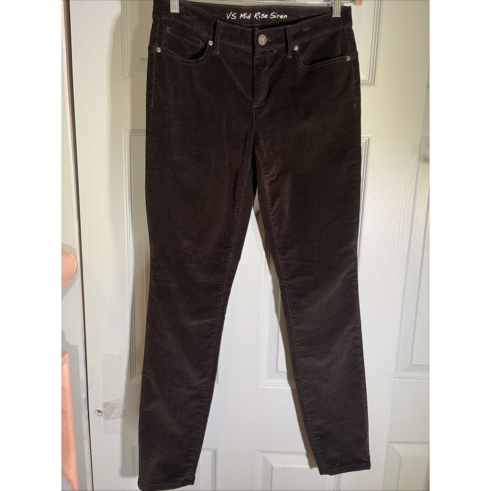 Victoria Secret Siren Black Corduroy Pants Womens Size 8 31x31 Stretch 53-35589